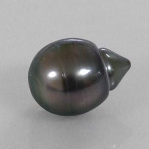 13.07캐럿 천연 다크 그레이 진주, 멋진 모양, 15.6×11.7 mm, 불투명체