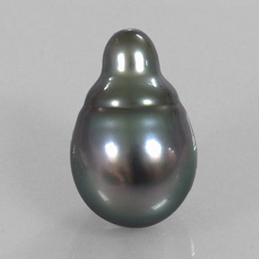 13.21캐럿 천연 실버 진주, 멋진 모양, 17.6×11.2 mm, 불투명체