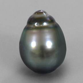 10.38캐럿 천연 실버 진주, 멋진 모양, 15×11.1 mm, 불투명체