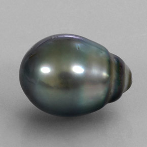 10.38캐럿 천연 실버 진주, 멋진 모양, 15×11.1 mm, 불투명체