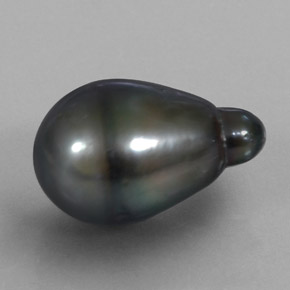 13.94캐럿 천연 실버 진주, 배 모양, 18.2×11.4 mm, 불투명체