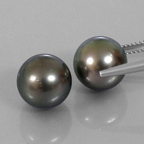 캐럿 천연 실버 진주 보석, 구형 / 볼, 10.63 mm, 불투명체