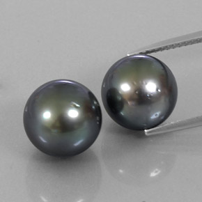 17.28캐럿 천연 다크 그레이 진주 보석, 구형 / 볼, 10.66 mm, 불투명체