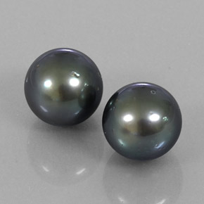 17.28캐럿 천연 다크 그레이 진주 보석, 구형 / 볼, 10.66 mm, 불투명체