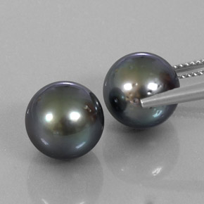 17.28캐럿 천연 다크 그레이 진주 보석, 구형 / 볼, 10.66 mm, 불투명체