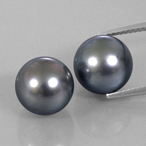 캐럿 천연 실버 진주 보석, 구형 / 볼, 10.07 mm, 불투명체