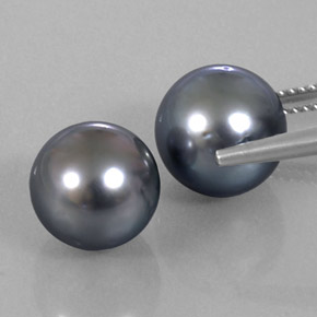 캐럿 천연 실버 진주 보석, 구형 / 볼, 10.07 mm, 불투명체