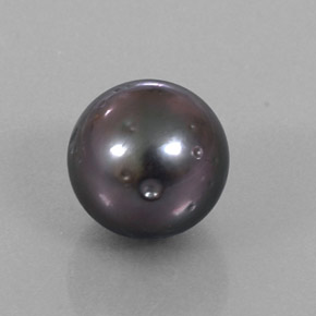 9.20캐럿 천연 어두운 회색 진주, 구형 / 볼, 10.88 mm, 불투명체