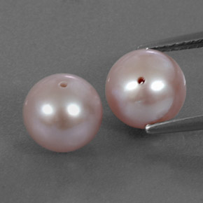 캐럿 천연 실버 핑크 진주 보석, 구형 / 볼, 7.73 mm, 불투명체