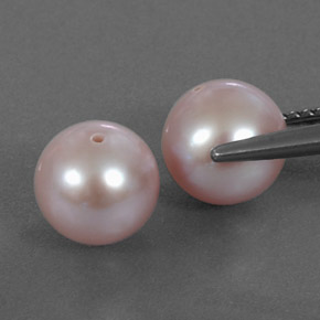 캐럿 천연 실버 핑크 진주 보석, 구형 / 볼, 7.73 mm, 불투명체
