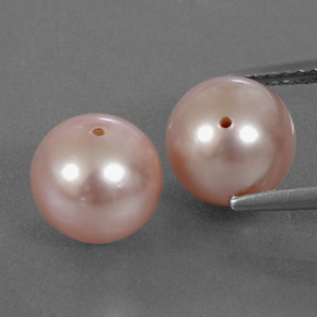 캐럿 천연 실버 핑크 진주 보석, 구형 / 볼, 7.96 mm, 불투명체
