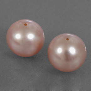 캐럿 천연 실버 핑크 진주 보석, 구형 / 볼, 7.96 mm, 불투명체