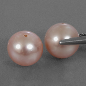 캐럿 천연 실버 핑크 진주 보석, 구형 / 볼, 7.96 mm, 불투명체