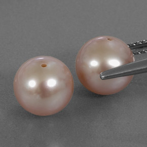 6.30캐럿 천연 미디엄 핑크 진주 보석, 구형 / 볼, 7.68 mm, 불투명체