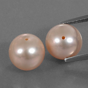 캐럿 천연 실버 핑크 진주 보석, 구형 / 볼, 7.63 mm, 불투명체