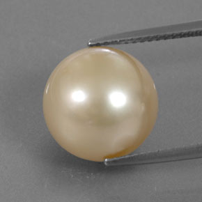 13.84캐럿 천연 골든 진주, 구형 / 볼, 12.46 mm, 불투명체