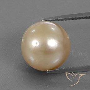 12.62캐럿 천연 라이트 오렌지 진주, 구 / 공, 불투명체