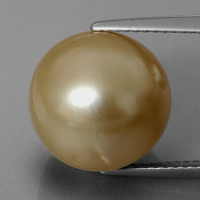 13.97캐럿 천연 골든 진주, 구형 / 볼, 12.41 mm, 불투명체