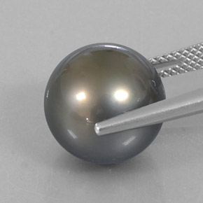 12.75캐럿 천연 실버 진주, 구형 / 볼, 12.10 mm, 불투명체