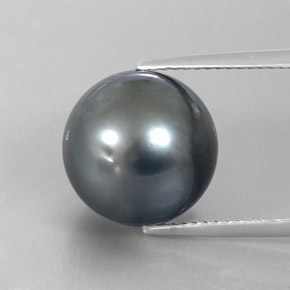 13.50캐럿 천연 다크 그레이 진주, 구형 / 볼, 12.30 mm, 불투명체
