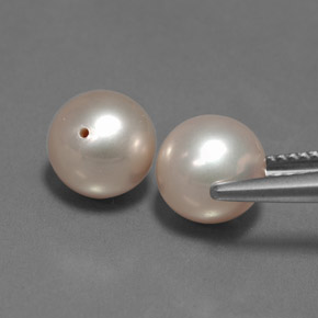 6.24캐럿 천연 실버 핑크 진주 보석, 구형 / 볼, 7.84 mm, 불투명체