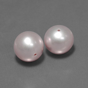 캐럿 천연 실버 핑크 진주 보석, 구형 / 볼, 7.63 mm, 불투명체