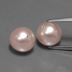 6.61캐럿 천연 오렌지 핑크 진주 보석, 구형 / 볼, 7.75 mm, 불투명체