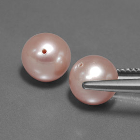 6.61캐럿 천연 오렌지 핑크 진주 보석, 구형 / 볼, 7.75 mm, 불투명체