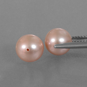캐럿 천연 핑크 진주 보석, 구형 / 볼, 7.96 mm, 불투명체