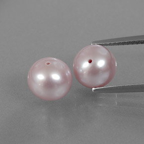 캐럿 천연 핑크 진주 보석, 구형 / 볼, 8.01 mm, 불투명체