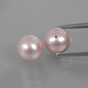 캐럿 천연 실버 핑크 진주 보석, 구형 / 볼, 7.85 mm, 불투명체