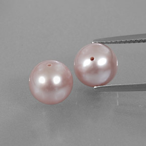 캐럿 천연 실버 핑크 진주 보석, 구형 / 볼, 7.95 mm, 불투명체