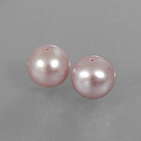 캐럿 천연 실버 핑크 진주 보석, 구형 / 볼, 7.95 mm, 불투명체
