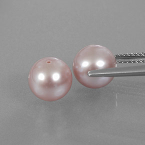 캐럿 천연 실버 핑크 진주 보석, 구형 / 볼, 7.95 mm, 불투명체