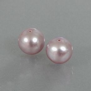 캐럿 천연 실버 핑크 진주 보석, 구형 / 볼, 7.55 mm, 불투명체