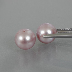캐럿 천연 실버 핑크 진주 보석, 구형 / 볼, 7.55 mm, 불투명체