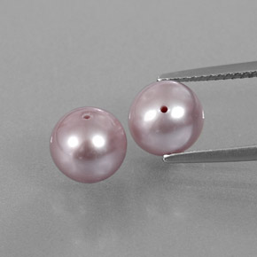 6.22캐럿 천연 실버 핑크 진주 보석, 구형 / 볼, 7.62 mm, 불투명체