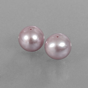 6.22캐럿 천연 실버 핑크 진주 보석, 구형 / 볼, 7.62 mm, 불투명체