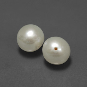 캐럿 천연 크림 진주 보석, 구형 / 볼, 6.02 mm, 불투명체