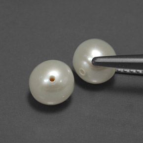 캐럿 천연 크림 진주 보석, 구형 / 볼, 6.02 mm, 불투명체