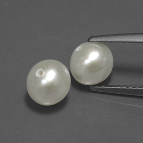 캐럿 천연 크림 진주 보석, 구형 / 볼, 6.04 mm, 불투명체