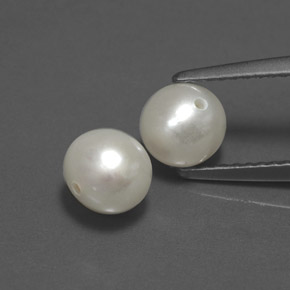 캐럿 천연 크림 진주 보석, 구형 / 볼, 5.60 mm, 불투명체