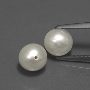 캐럿 천연 크림 진주 보석, 구형 / 볼, 6.21 mm, 불투명체