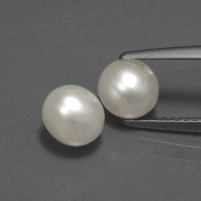 캐럿 천연 크림 진주 보석, 구형 / 볼, 6.07 mm, 불투명체