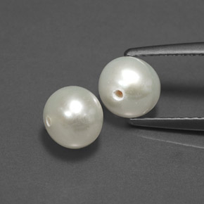 캐럿 천연 크림 진주 보석, 구형 / 볼, 6.06 mm, 불투명체