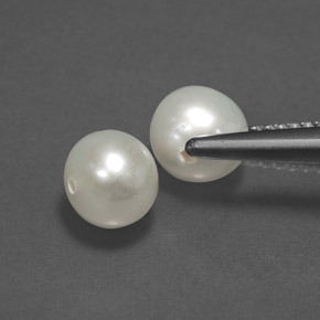 캐럿 천연 크림 진주 보석, 구형 / 볼, 6.06 mm, 불투명체