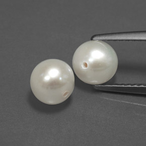 캐럿 천연 크림 진주 보석, 구형 / 볼, 6.06 mm, 불투명체