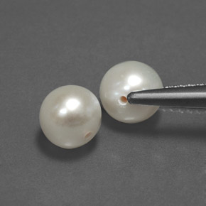 캐럿 천연 크림 진주 보석, 구형 / 볼, 6.06 mm, 불투명체