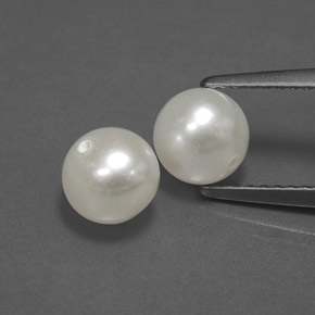 캐럿 천연 크림 진주 보석, 구형 / 볼, 5.92 mm, 불투명체