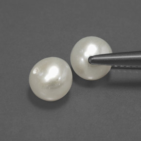 캐럿 천연 크림 진주 보석, 구형 / 볼, 5.92 mm, 불투명체